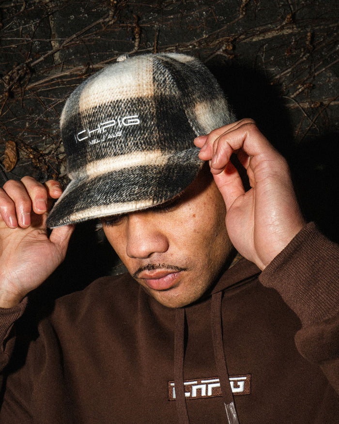 Ichpig - Checkline Strapback Hat - Cream Plaid