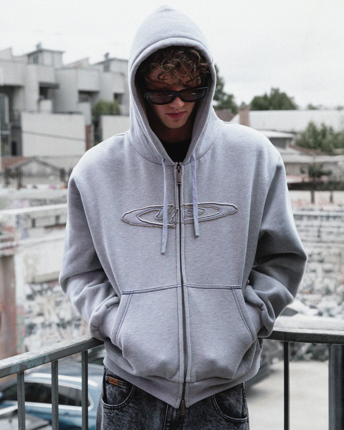 Ichpig - Optic Zip-Up Hood - Grey Marle