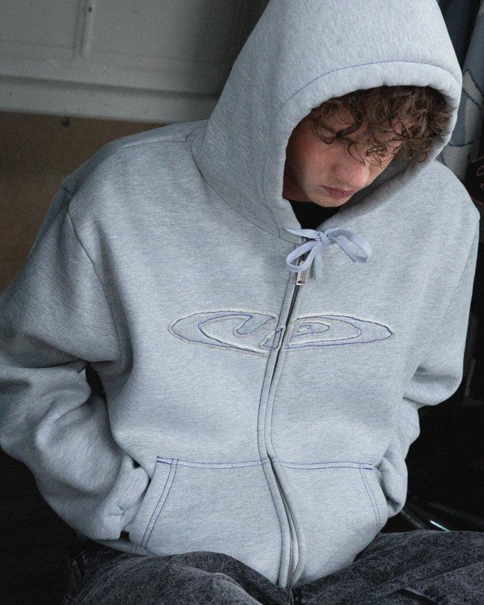 Ichpig - Optic Zip-Up Hood - Grey Marle