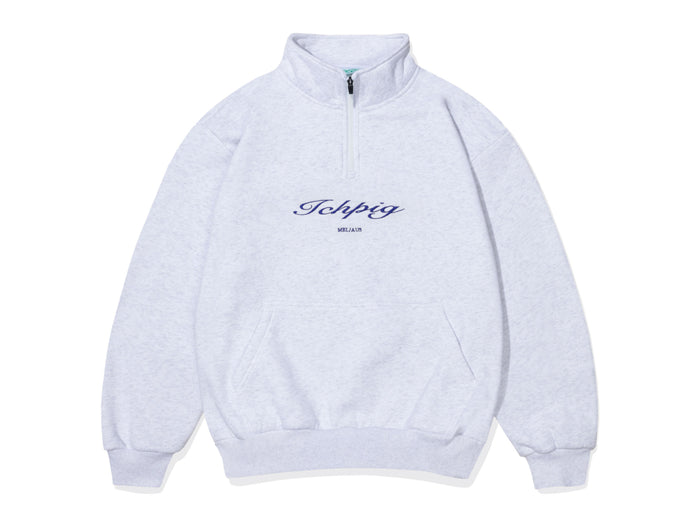 Ichpig - Script 1/4 Zip Fleece - White Marle