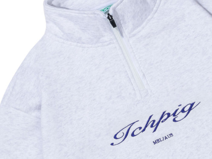 Ichpig - Script 1/4 Zip Fleece - White Marle