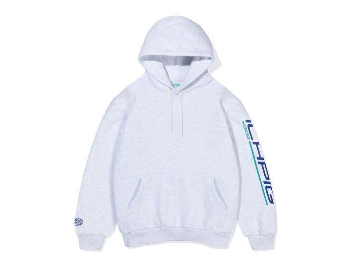Ichpig - Sports Pullcord Hooded Fleece - White Marle