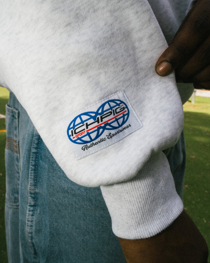 Ichpig - Sports Pullcord Hooded Fleece - White Marle