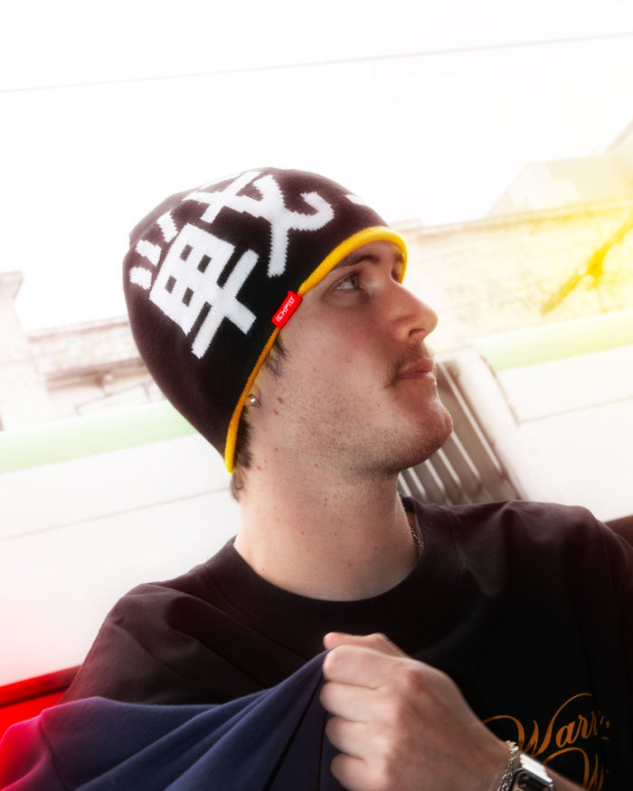 Ichpig - Warrior Reversible Skully Beanie - Yellow