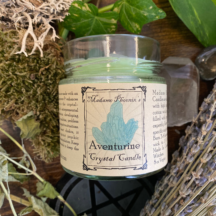 Crystal Magic Aventurine Spell Candle