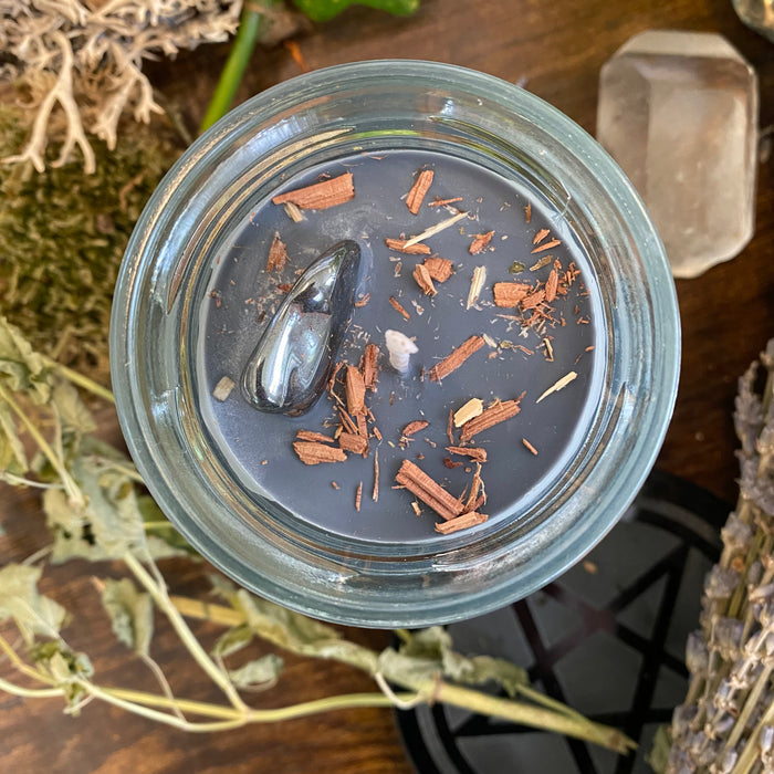 Crystal Magic Hematite Spell Candle