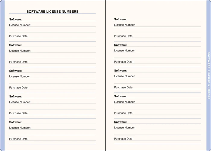 Internet Address & Password Logbook