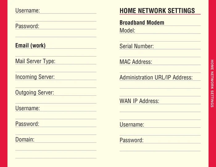 Internet Log Book Large Print