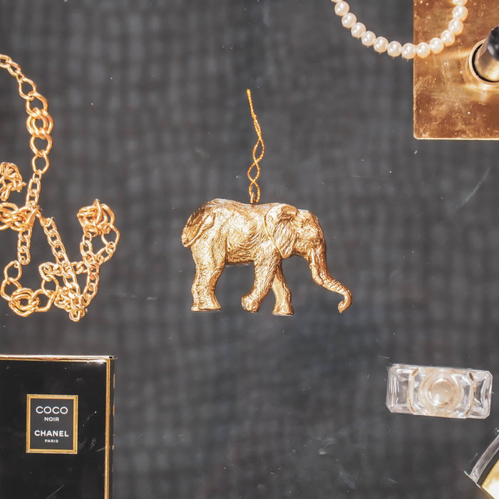 Kersthanger - Olifant - Polyresin - Goud - 9,5x6,5x4cm