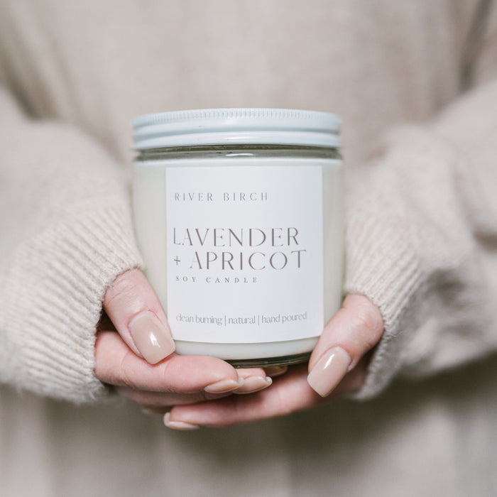Lavender + Apricot- 16 oz Clear Jar