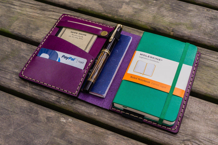 Leather Leuchtturm1917 A6 Notebook Cover - Purple