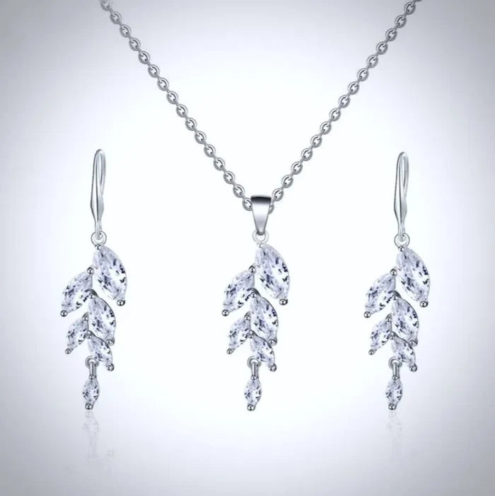 Wedding Jewelry - Cubic Zirconia Bridal Jewelry Set - Available in Rose Gold and Silver