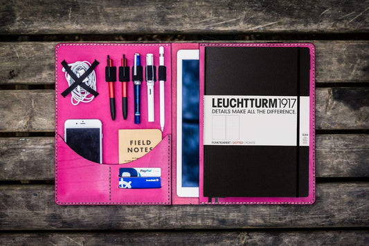 Leuchtturm1917 A4 - A4+ Leather Cover Portfolio - Pink