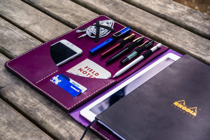 Leuchtturm1917 A4 - A4+ Leather Cover Portfolio - Purple