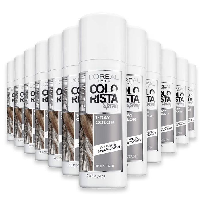 L'Oréal Paris Colorista Temporary Hair Color Spray Silver - 12 Pack