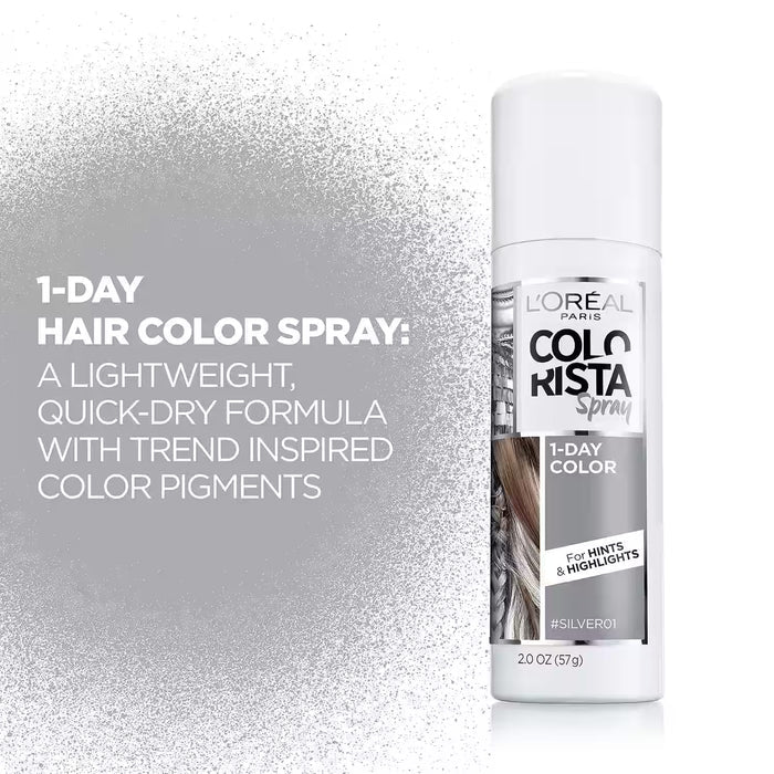 L'Oréal Paris Colorista Temporary Hair Color Spray Silver - 12 Pack