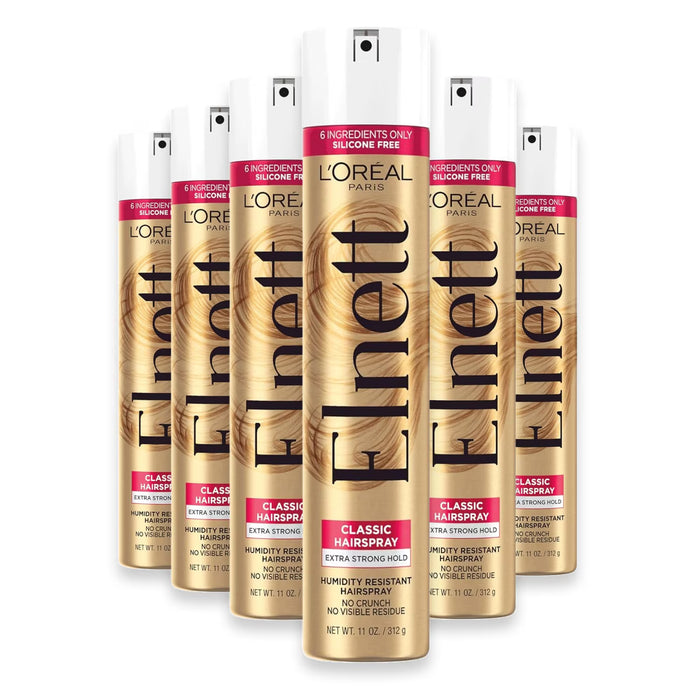 L'Oréal Paris Elnett Satin Extra Strong Hold Hairspray for Color-Treated Hair - 11 oz - 6 Pack