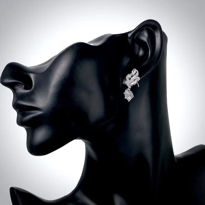 Wedding Jewelry - Cubic Zirconia Bridal Necklace and Earrings Set - Available in Silver and Rose Gold
