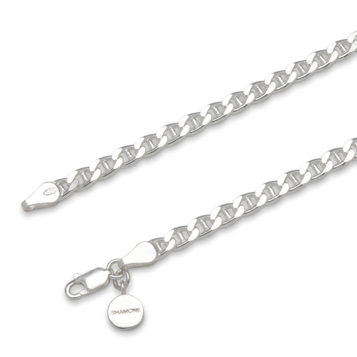 Luciano Sterling Silver Mariner Link Bracelet - 20 cm Length