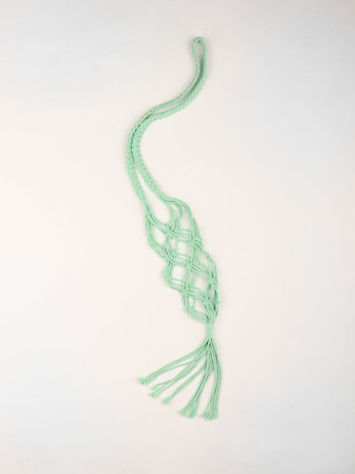 Macrame Bottle Holder | Green-Image 3