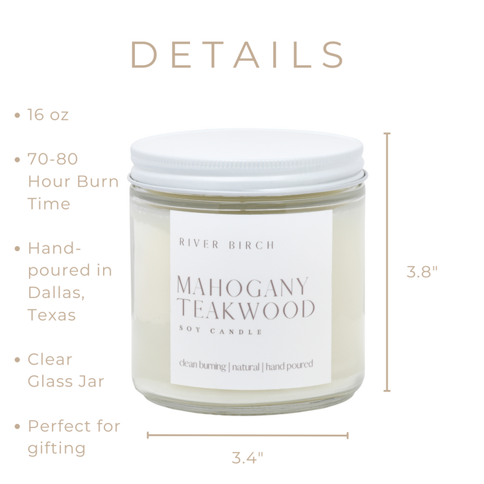 Mahogany Teakwood - 16 oz Clear Jar