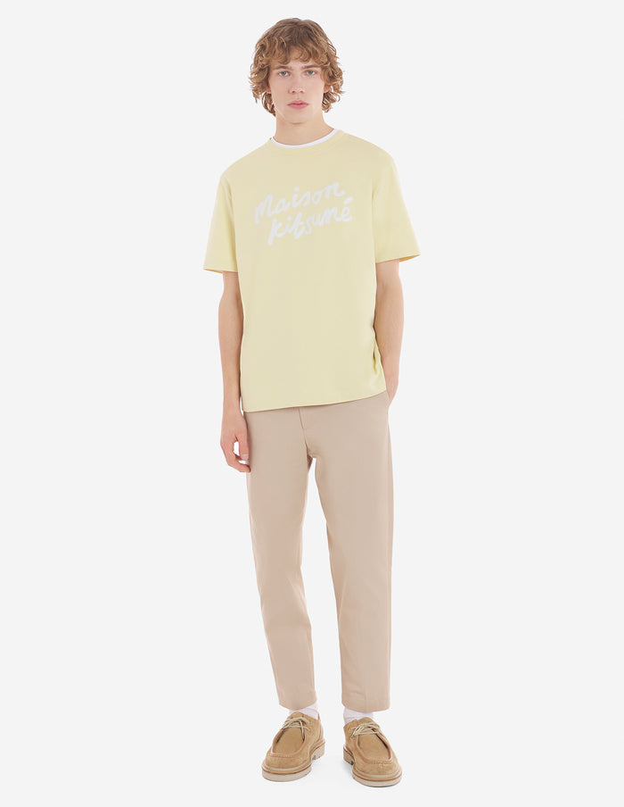 Maison Kitsune Handwriting Comfort Tee Shirt Chalk Yellow