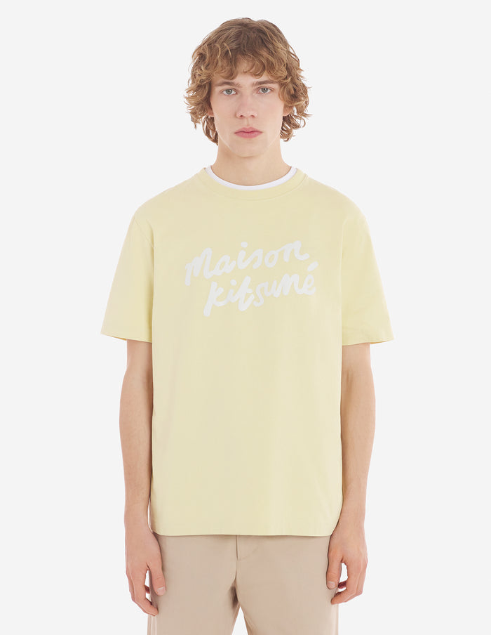 Maison Kitsune Handwriting Comfort Tee Shirt Chalk Yellow