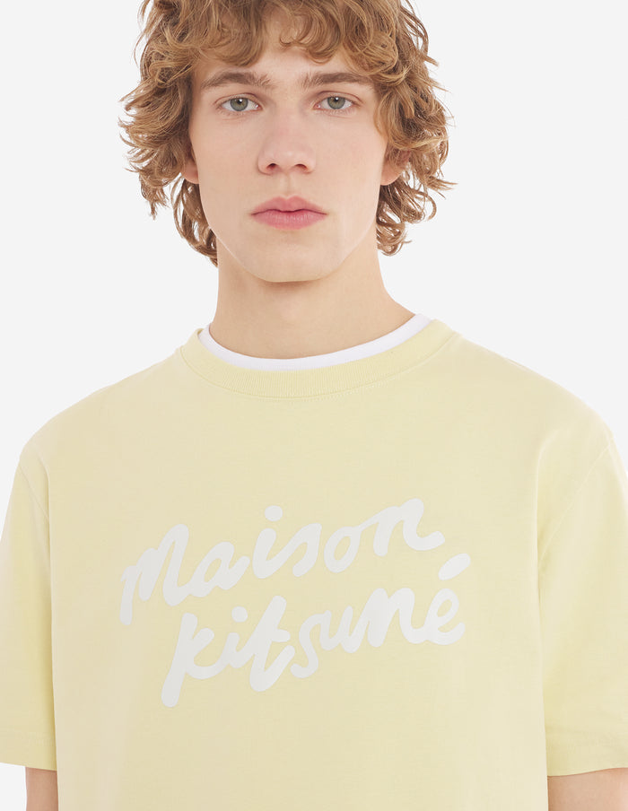 Maison Kitsune Handwriting Comfort Tee Shirt Chalk Yellow