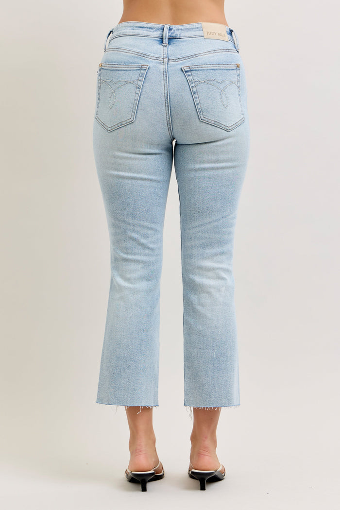 Martha Mid Rise Kick Flare w Raw Hem