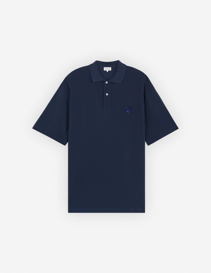 Men's Bold Fox Head Patch Oversize Polo Deep Navy
