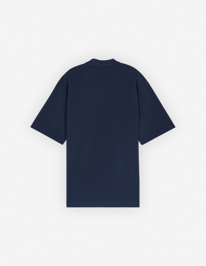 Men's Bold Fox Head Patch Oversize Polo Deep Navy