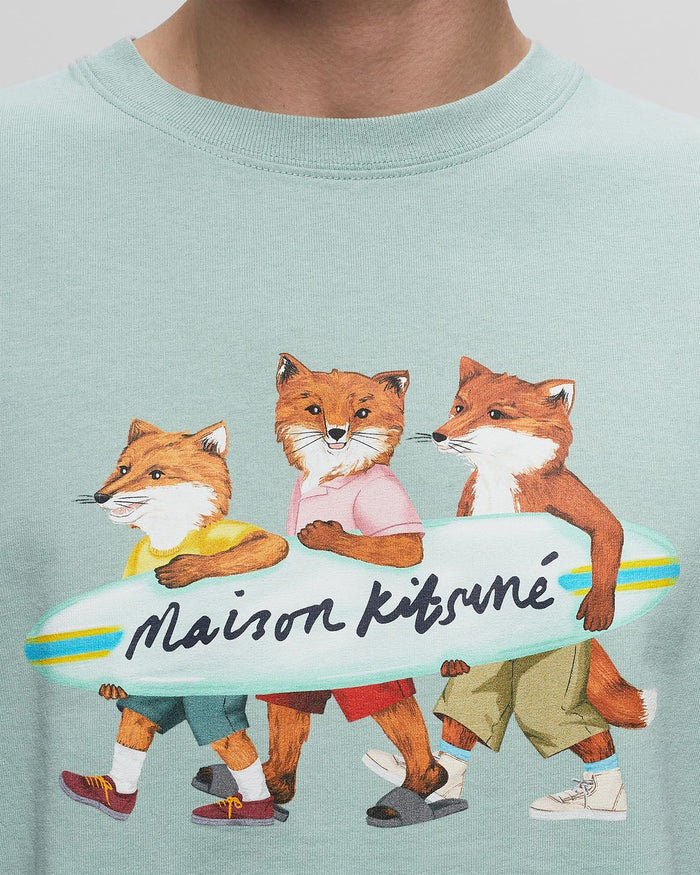 Men's Surfing Foxes Comfort Tee-shirt Seafoam Blue
