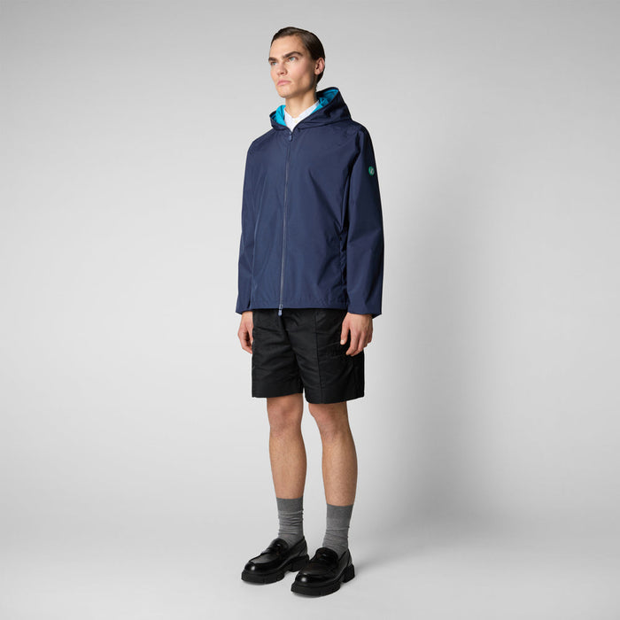 Men's Zayn Hooded Rain Jacket In Navy Blue