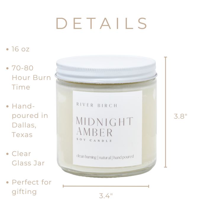 Midnight Amber - 16 oz Clear Jar