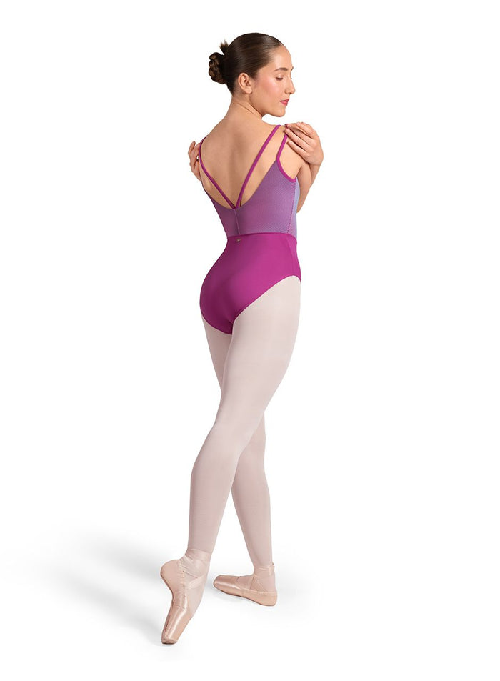 Mirella Striped Double Strap Camisole Leotard