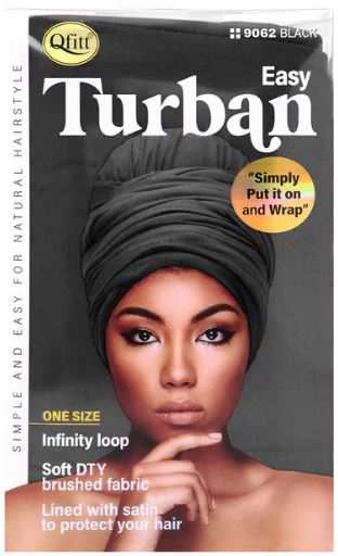 M&M Qfitt  EASY TURBAN Black - 6 pcs - Palms Fashion Inc.