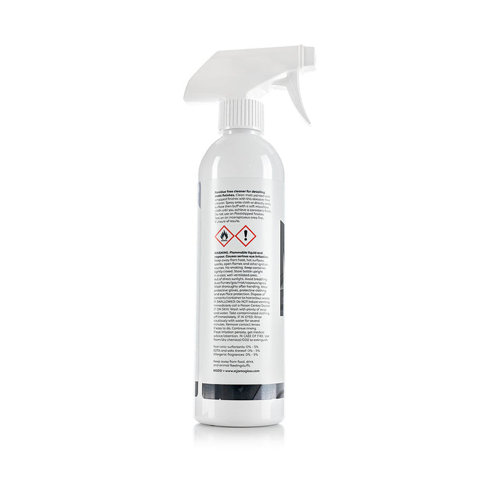 The back of a spray bottle of Stjarnagloss Mork on a white background.