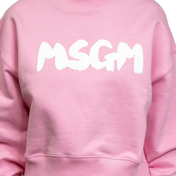 Msgm Brush Print Sweatshirt Pink