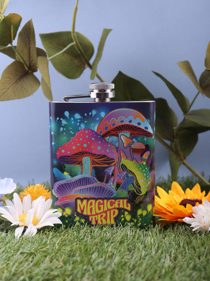 Mushroom Metal Flask 8oz | One Colour-Image 1