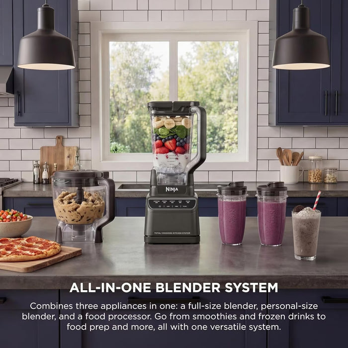 Ninja Total Crushing Kitchen System – 1200W Blender, 72oz Pitcher, 8-Cup Processor