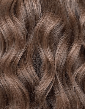 Light brown wavy hair strands, herbal hair color shade