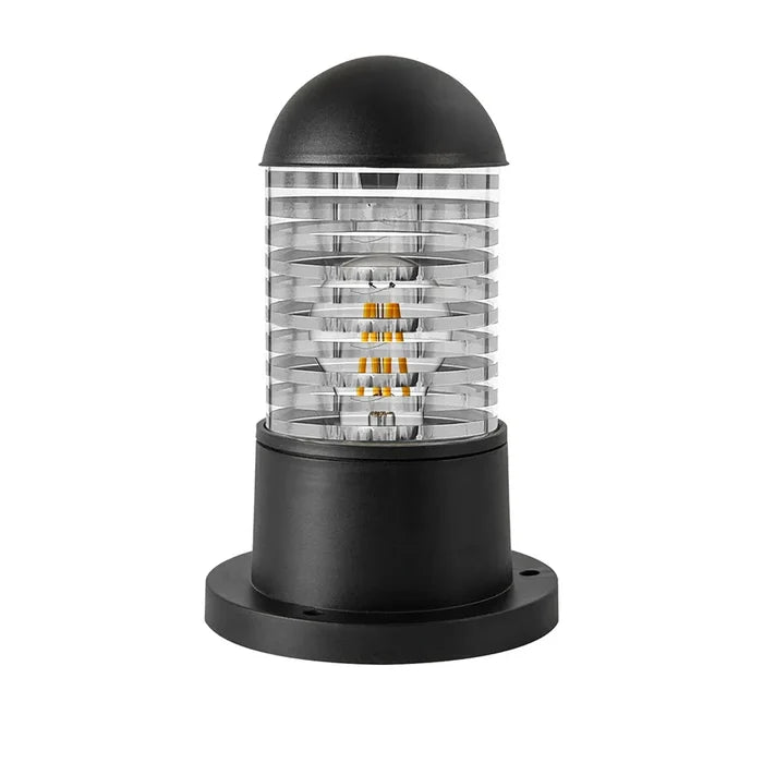 Outdoor Bollard Light IP54 Garden Pillar Light E27 Ribbed Dome Pedestal ~ 5121