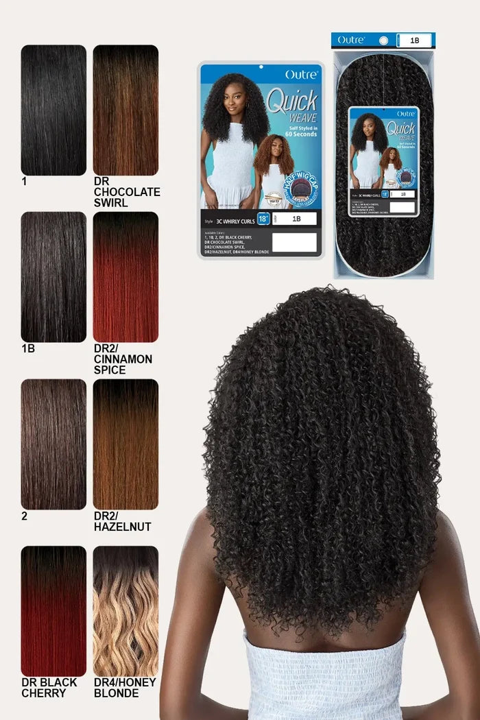 OUTRE QUICK WEAVE HALF WIG - WHIRLY CURLS 3C OUTRE