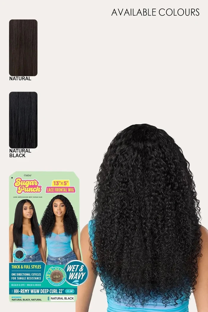 OUTRE SUGAR PUNCH 13X5 GLUELESS LACE FRONTAL WIG - WET&WAVY DEEP CURL 22" OUTRE