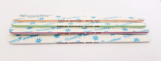 Pack of 20 Flowery Purifiles Disinfectable  TAPERED Nail File - Choose Your Grit