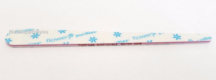 Pack of 20 Flowery Purifiles Disinfectable  TAPERED Nail File - Choose Your Grit
