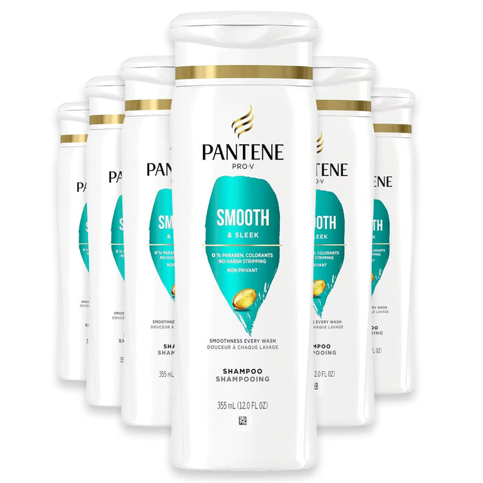 Pantene Pro-V Smooth & Sleek Shampoo 12 oz - 6 Pack