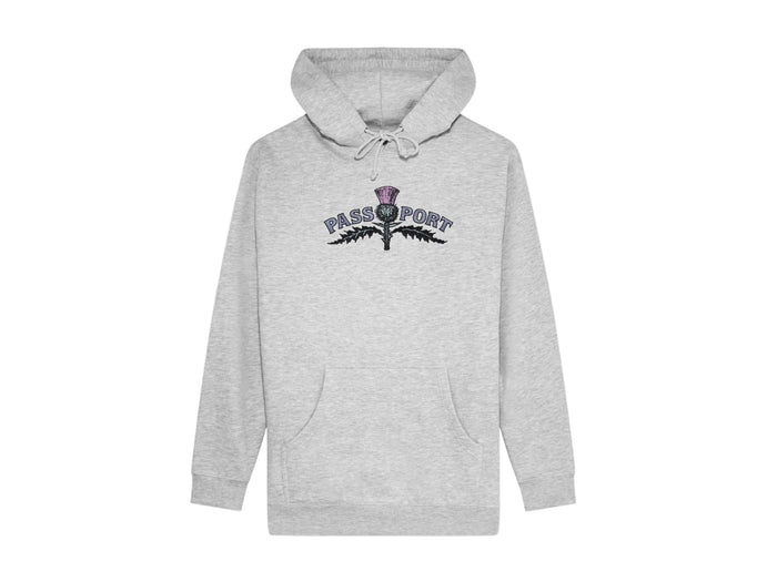 Pass-Port - Thistle Embroidery Hooded Fleece - Grey Heather