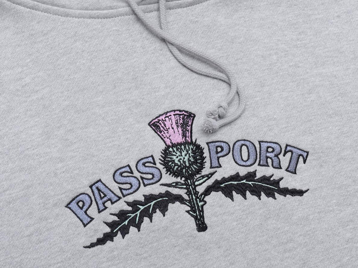 Pass-Port - Thistle Embroidery Hooded Fleece - Grey Heather