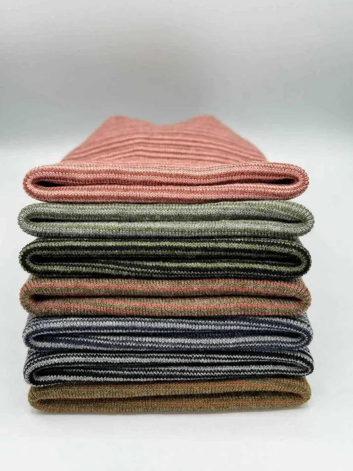 Patented H Stitch Contrast Cuffed Beanie, Black and Gray